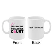 Personalized Queen of the Pickleball Customized Pickleball Gifts for Women Ceramic Mug Gifts for Pickleball Lovers Coffee Cup 11 oz White 11oz - Panvola