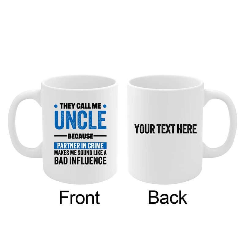 Personalized Uncle Partner In Crime Customized Ceramic Mug 11 oz White - Panvola