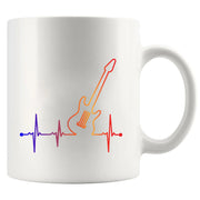 Guitar Heartbeat Ceramic Mug 11 oz White - Panvola