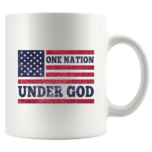 One Nation Under God Ceramic Mug 11 oz White - Panvola