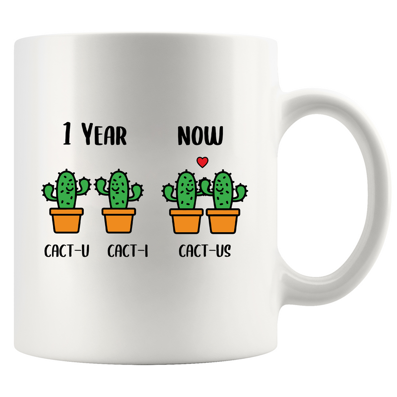 1 Year Cact-U Cact-I Cactus Ceramic Mug 11 oz White