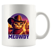 Meowdy Ceramic Mug 11 oz White - Panvola