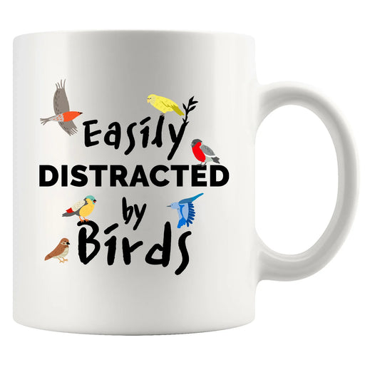 Easily Distracted By Birds Ceramic Mug 11 oz White - Panvola