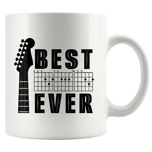 Best Dad Ever Guitar Ceramic Mug 11 oz White.