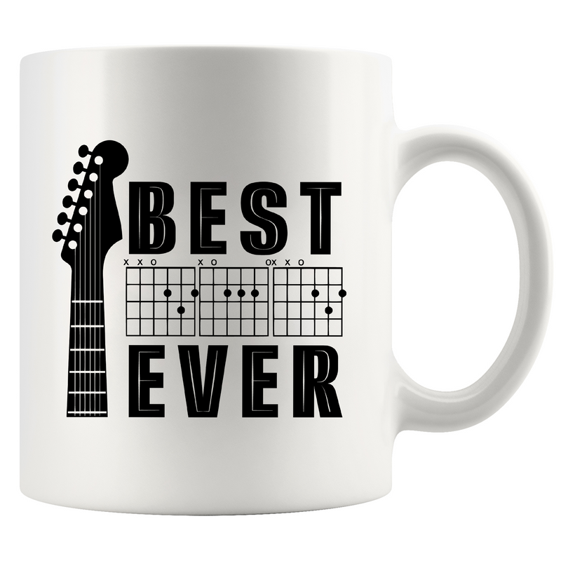 Best Dad Ever Guitar Ceramic Mug 11 oz White