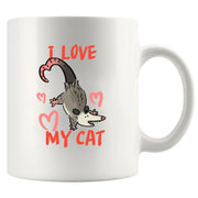 I Love My Cat Ceramic Mug 11 oz White - Panvola