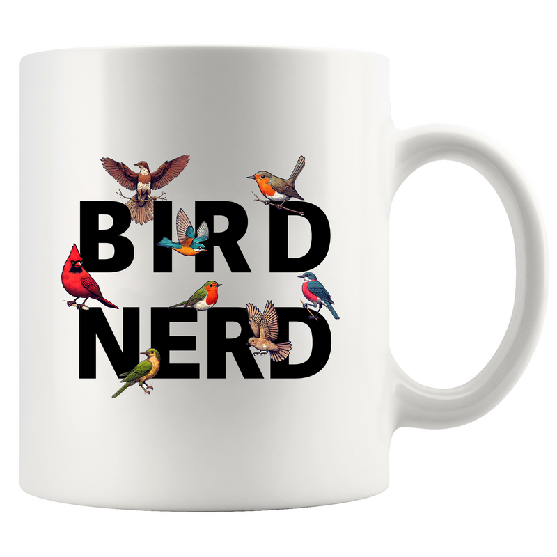 Bird Nerd Ceramic Mug 11 oz White