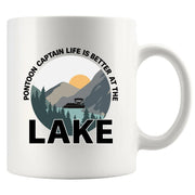 Pontoon Captain Life Is Better At The Lake Ceramic Mug 11 oz White - Panvola
