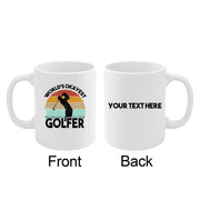 Personalized World's Okayest Golfer Ceramic Mug 11 oz White - Panvola