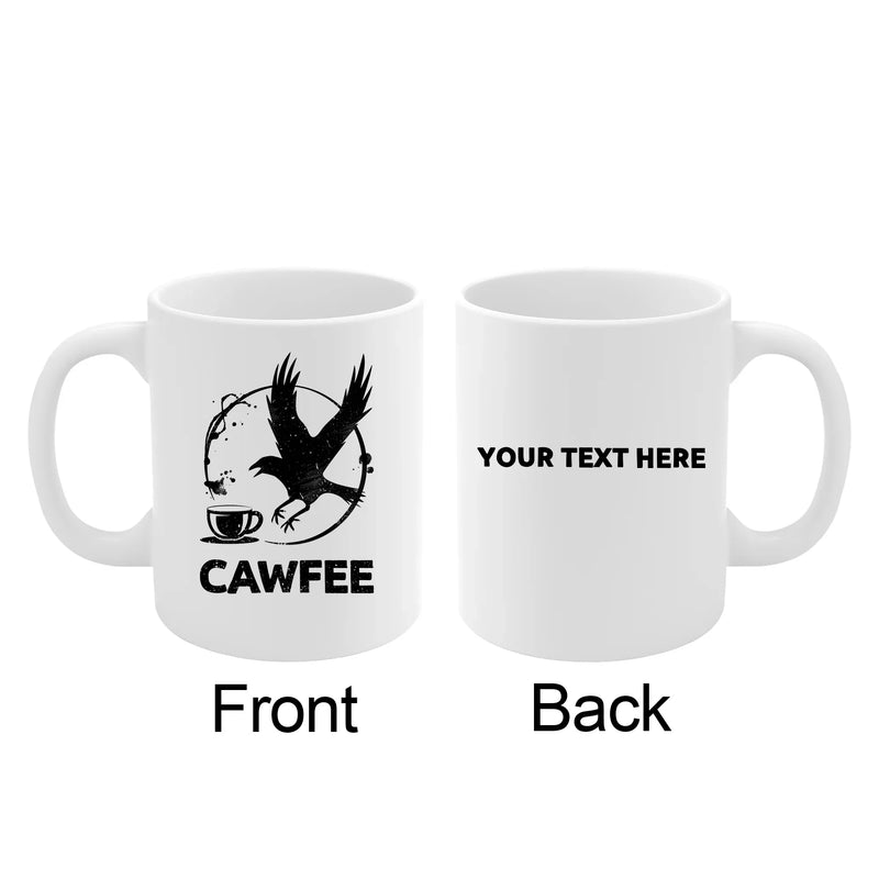 Personalized Cawfee Ceramic Mug 11 oz White - Panvola