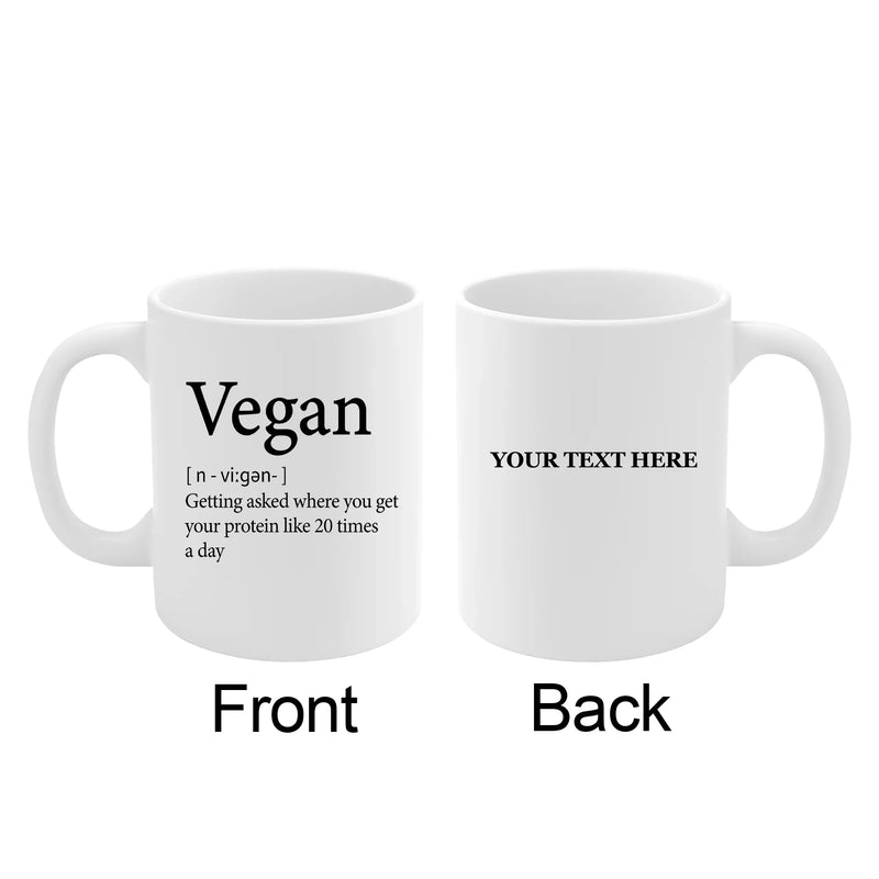 Personalized Vegan Definition Ceramic Mug 11 oz White - Panvola