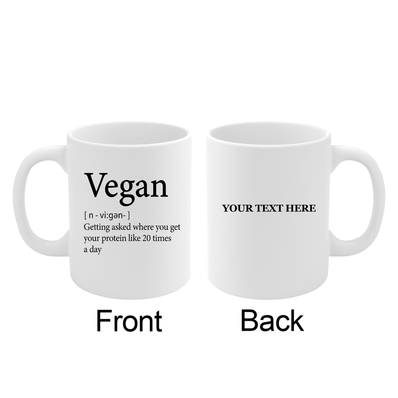 Personalized Vegan Definition Ceramic Mug 11 oz White