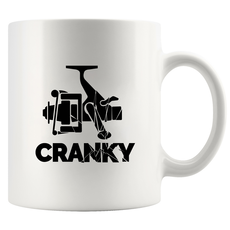 Cranky Fishing Ceramic Mug 11 oz White