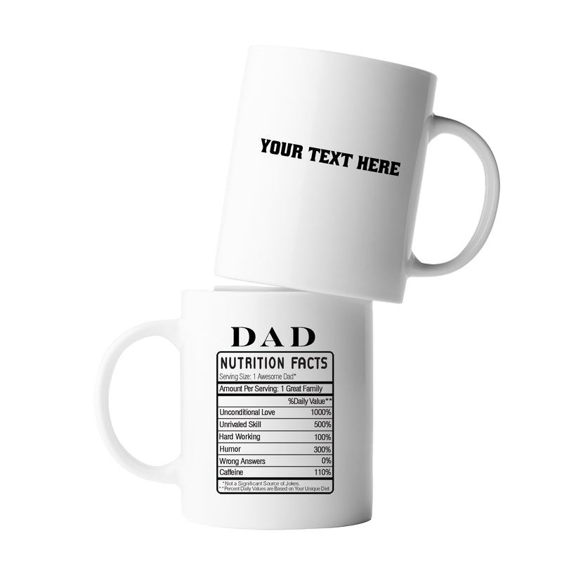 Personalized Dad Nutrition Facts Label Customized Dad&