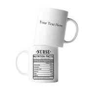 Personalized Nurse Nutrition Facts Label Customized Nurse Gifts Ceramic Mug 11oz White - Panvola