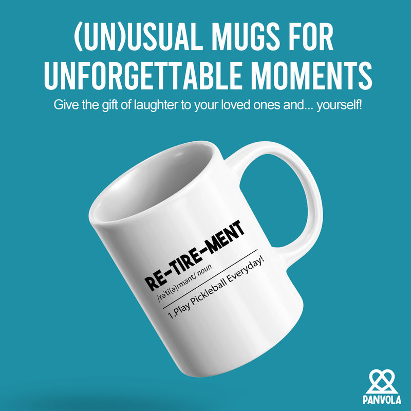 Retirement Definition Mug Pickleball Gifts Ceramic Mug 11 oz White