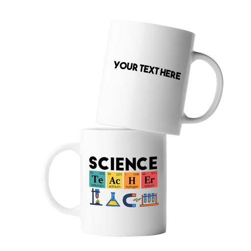 Personalized Science Teacher Customized Ceramic Mug 11 oz White.
