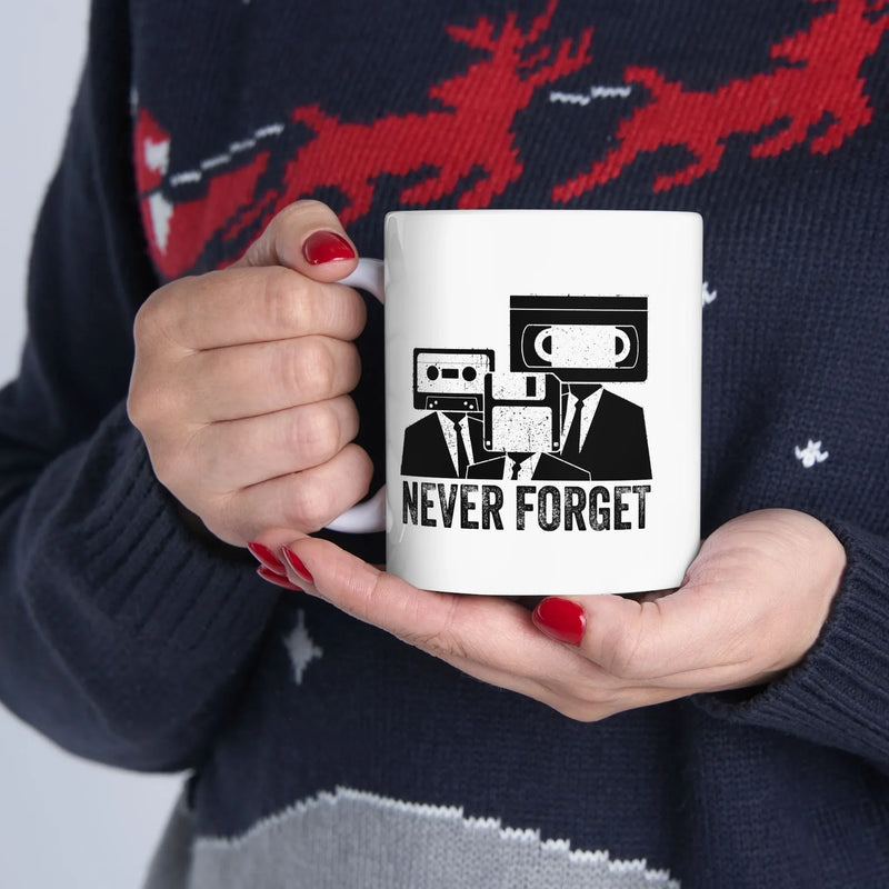 Personalized Never Forget Cassette Tape VHS Customized Ceramic Mug 11 oz White - Panvola