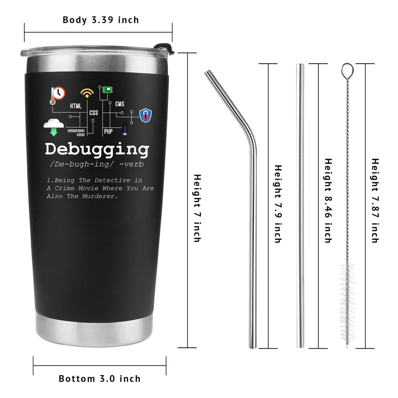 Debugging Definition Computer Programmer Coder Vacuum Insulated Tumbler.