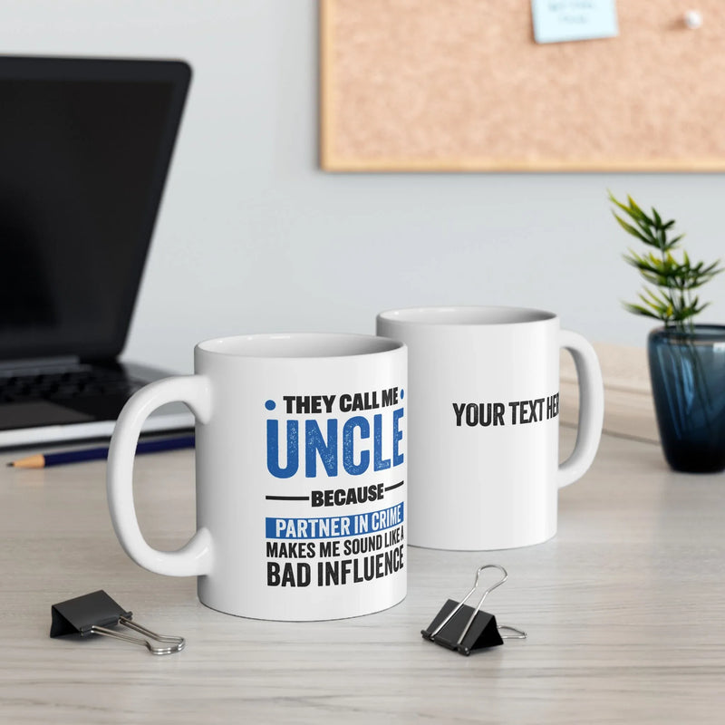 Personalized Uncle Partner In Crime Customized Ceramic Mug 11 oz White - Panvola