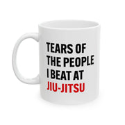 Personalized Tears Of The People I Beat At Jiu-Jitsu Ceramic Mug 11 oz White - Panvola