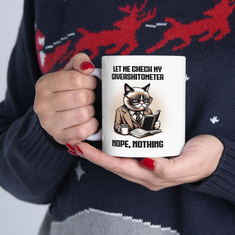 Personalized Let Me Check My Giveashitometer Customized Ceramic Mug 11 oz White - Panvola