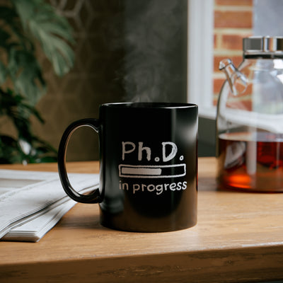 Personalized PhD in Progress Future Dr Customized Doctor Gifts Ceramic Mug 11oz Black