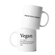 Personalized Vegan Definition Ceramic Mug 11 oz White - Panvola