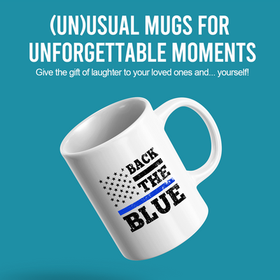 Back The Blue Ceramic Mug 11 oz White