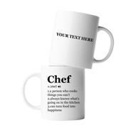Personalized Chef Definition Ceramic Mug 11 oz White.