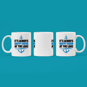 It's Always Happy Hour at the Lake Coffee Mug 11 oz White.