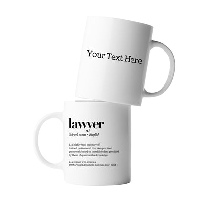 Personalized Lawyer Definition Mug Customized Law Student Coffee Cup 11oz White
