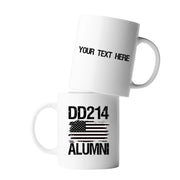 Personalized DD214 Alumni Customized Ceramic Mug 11 oz White - Panvola