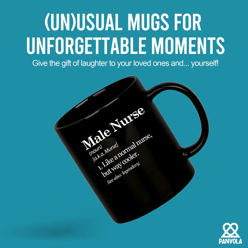 Male Nurse Definition Ceramic Mug 11 oz Black - Panvola