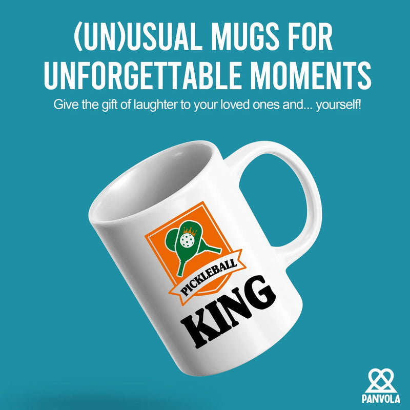 Pickleball King Ceramic Mug 11 oz White - Panvola