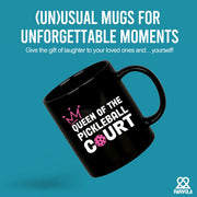 Queen of the Pickleball Court Ceramic Mug 11 oz Black - Panvola