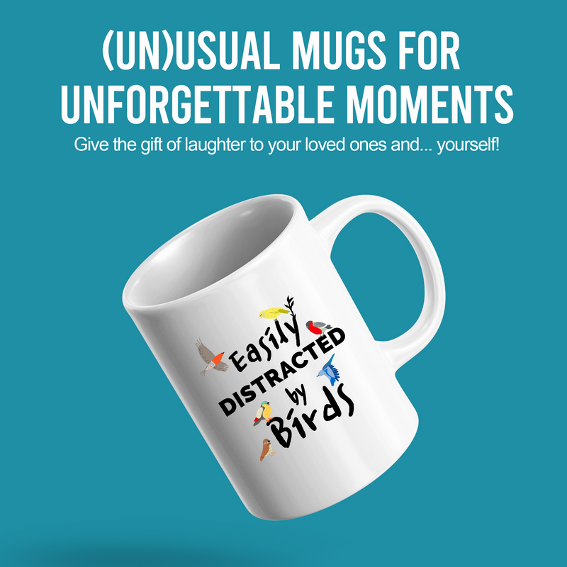 Easily Distracted By Birds Ceramic Mug 11 oz White