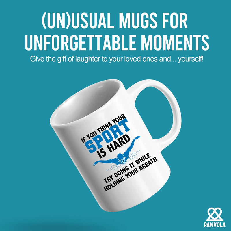 If You Think Your Sport Is Hard, Try Doing It While Holding Your Breath Ceramic Mug 11 oz White - Panvola