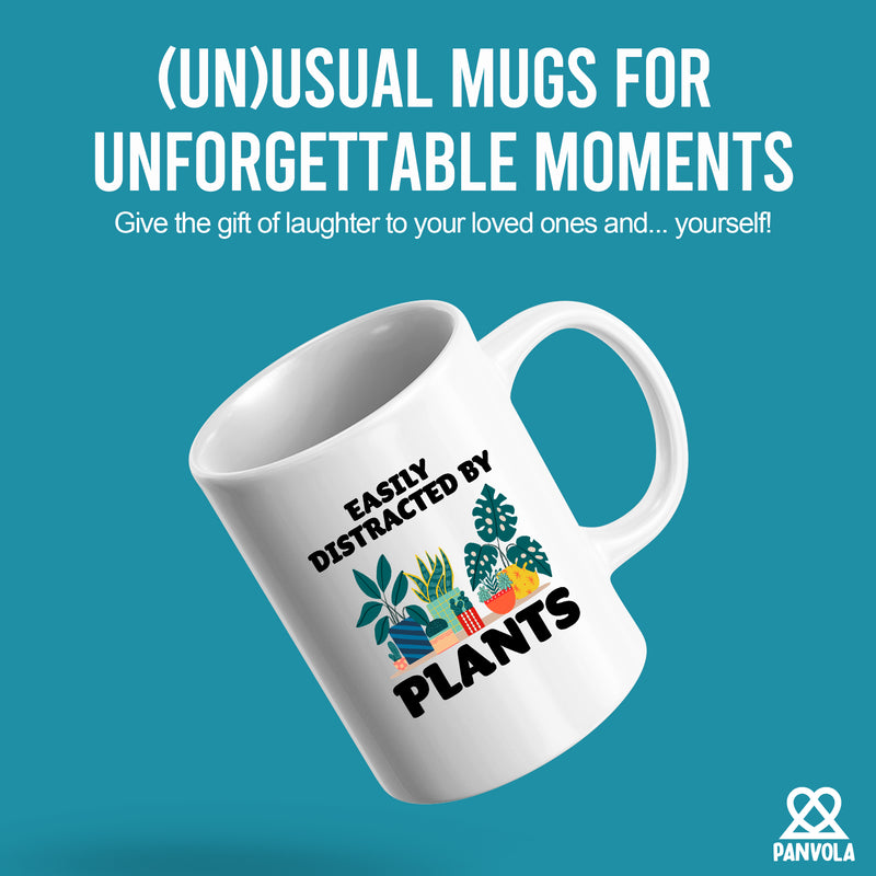 Easily Distracted By Plants Ceramic Mug 11 oz White