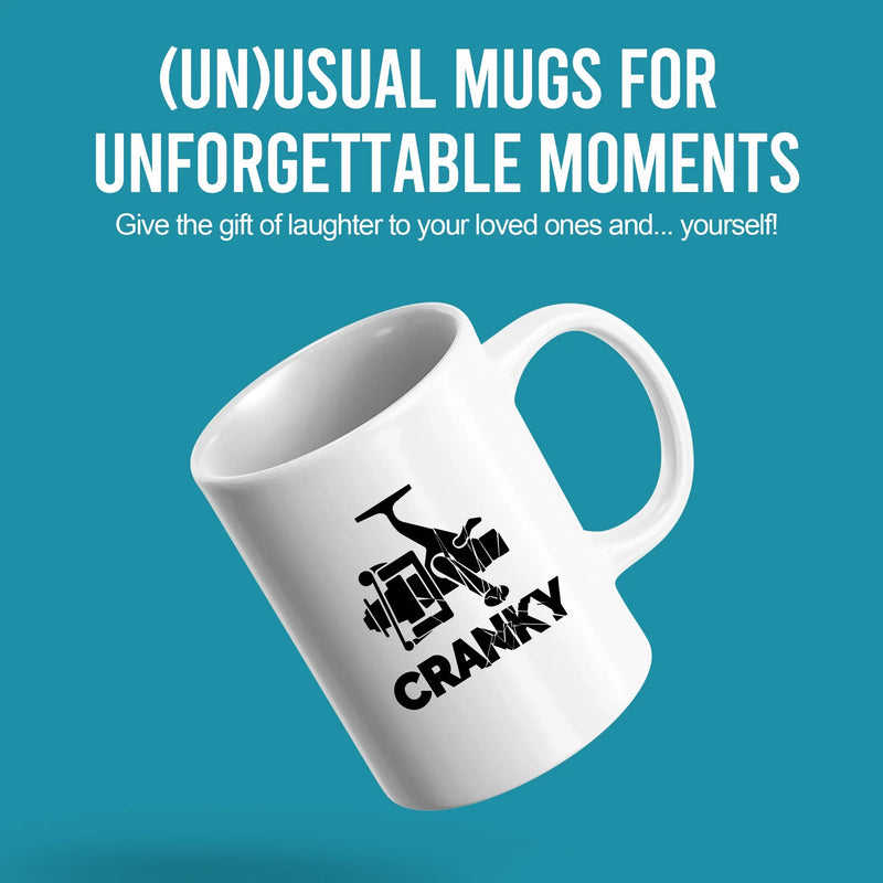 Cranky Fishing Ceramic Mug 11 oz White - Panvola