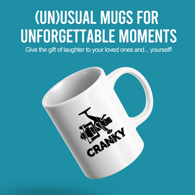 Cranky Fishing Ceramic Mug 11 oz White