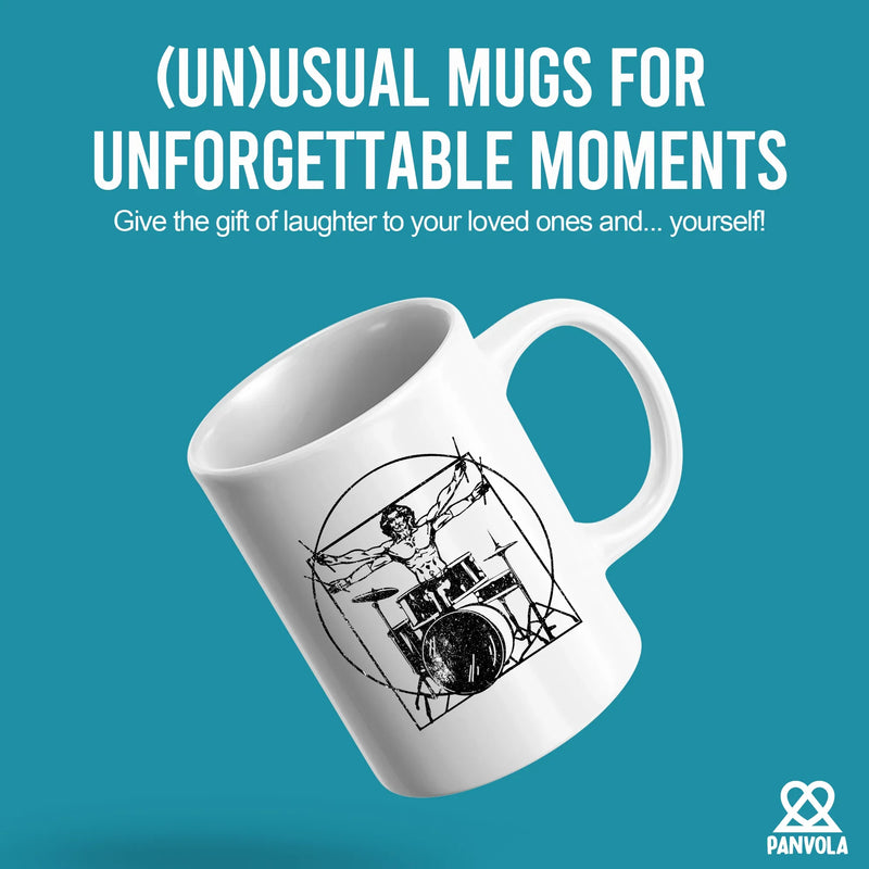 Da Vinci Drums Ceramic Mug 11 oz White - Panvola