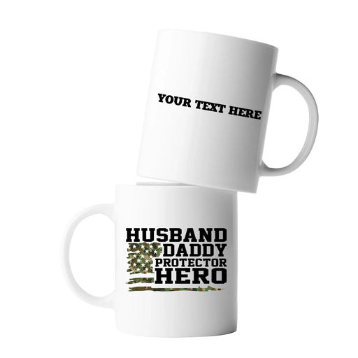 Personalized Husband. Daddy. Protector. Hero Ceramic Mug 11 oz White - Panvola