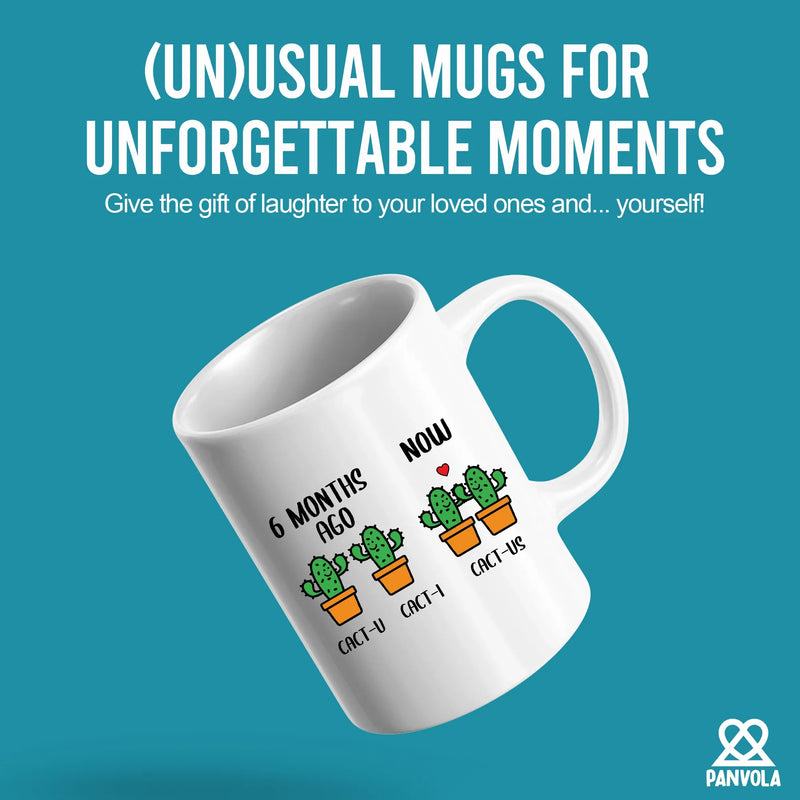 6 Month Anniversary Cactus Ceramic Mug 11 oz White - Panvola
