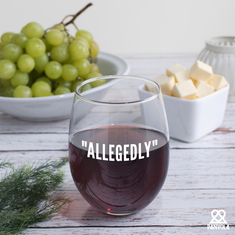 Allegedly Lawyers Gift  Wine Glass 17 oz