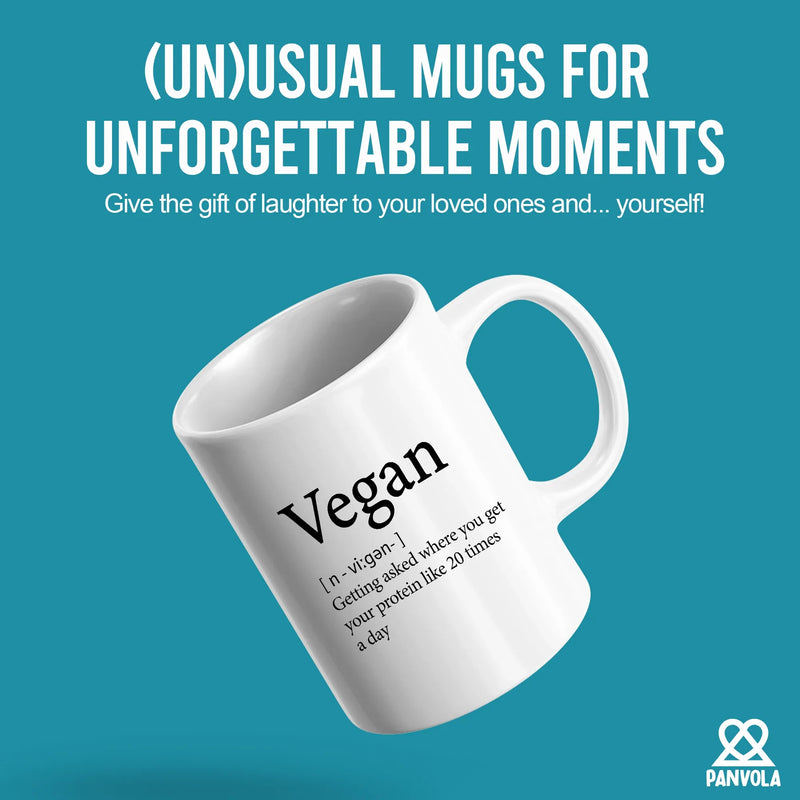 Vegan Definition Mug Ceramic Cup 11 oz White - Panvola