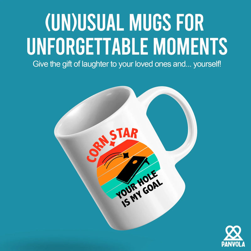 Corn Star Your Hole Is My Goal Ceramic Mug 11 oz White - Panvola