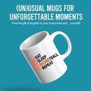 Eat Sleep Basketball Repeat Ceramic Mug 11 oz White - Panvola