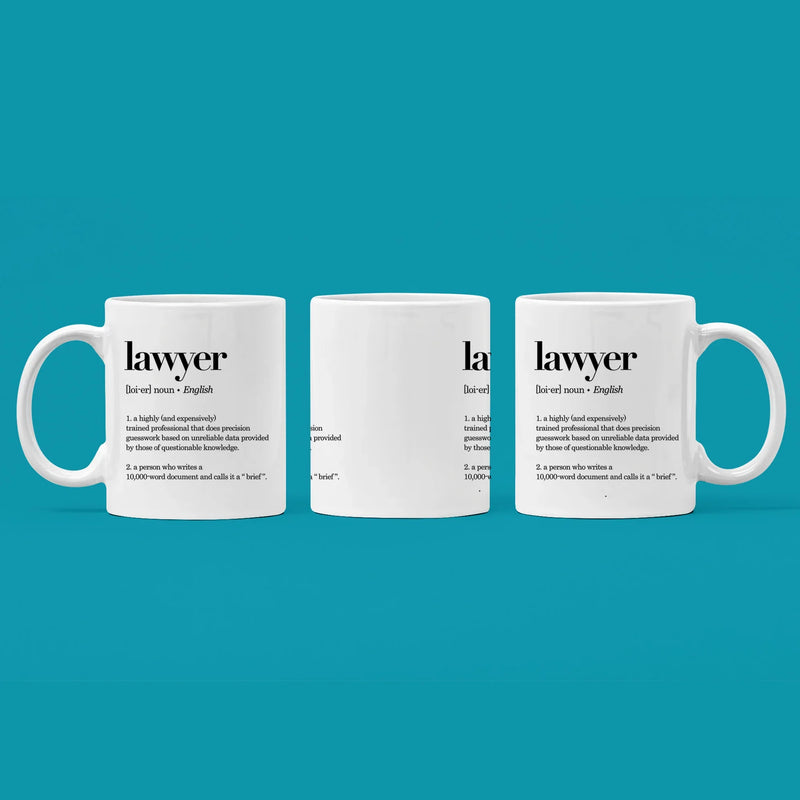 Lawyer Definition Mug Law Student Coffee Cup 11oz White - Panvola