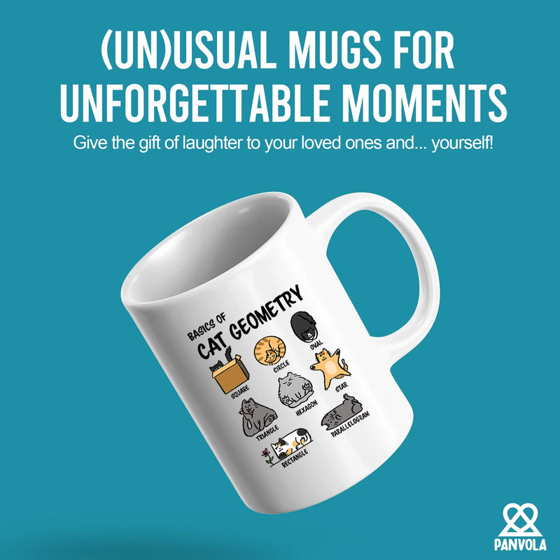 Basics Of Cat Geometry Ceramic Mug 11 oz White - Panvola